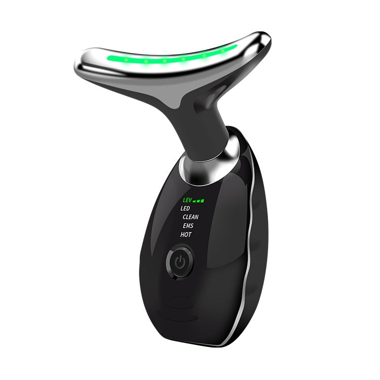 Electrical Neck Beauty Instrument Neck Massager Face Beauty Device, Oval – Magnetic Oval Black