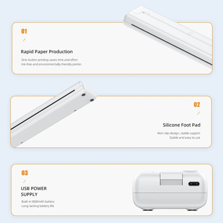 Small A4 Home Office Portable Inkless Printing Thermal Paper, 200pcs Thermal Paper
