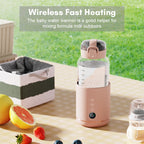 300ml Wireless Instant Water Warmer Electric Kettle for Baby Formula With 5200 mAh Battery Capacity, 300ml 5200 mAh (Pink), 300ml 5200 mAh (Blue), 300ml 5200 mAh (White)
