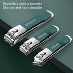 4pcs /Set Stainless Steel Nail Knife Set Household Portable Rotating Bag Nail Cutting Tool, Light Pink, Dark Green