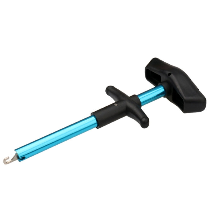 Aluminum Alloy Decoupler T-Shaped Fish Hook Remover Sea Fishing Equipment 24 X 7.5cm, Blue, Gray+Spring Rope Blue