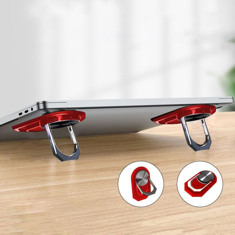 1pair Metal Laptop Invisible Stand Mini Desktop Heightening Cooling Rack Folding Keyboard Stand Red