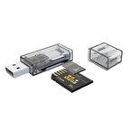 OTG Converter USB To SD/TF 2 In 1 Multi-Function Transparent Card Reader, Transparent – Card Slot Transparent