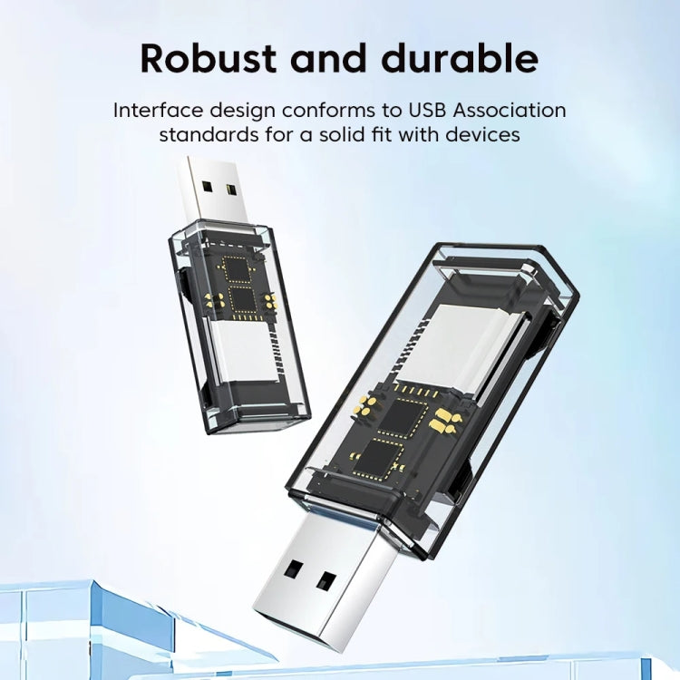 OTG Converter USB To SD/TF 2 In 1 Multi-Function Transparent Card Reader, Transparent – Card Slot