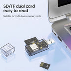 OTG Converter USB To SD/TF 2 In 1 Multi-Function Transparent Card Reader, Transparent – Card Slot