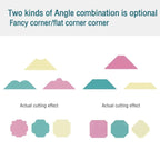3 In 1 Fancy Corner Cutter Multi-angle Corner Cutter Chamfering Embosser, Beauty Corner (Purple), Round Corner (Green), Round Corner (Blue)