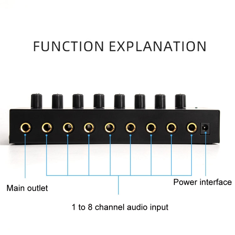 8-Channel Monitoring Multi-Channel Headphone Amplifier For Recording Studio, US Plug, HA800 – TPU