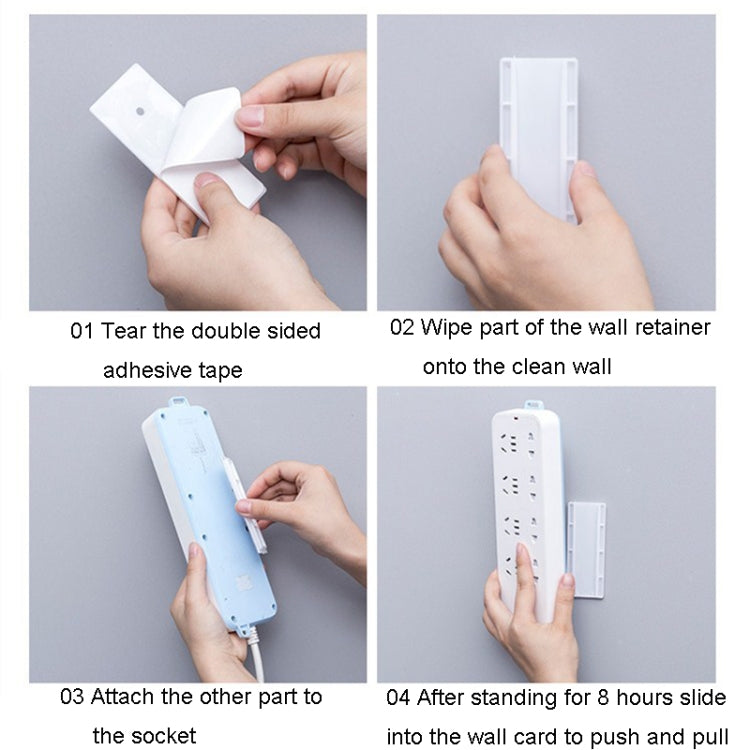 Non-Marking Self-Adhesive Plug Holder No Hole Wall Mounted Cable Organizer For Home Use