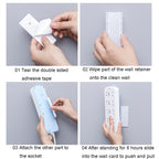 Non-Marking Self-Adhesive Plug Holder No Hole Wall Mounted Cable Organizer For Home Use