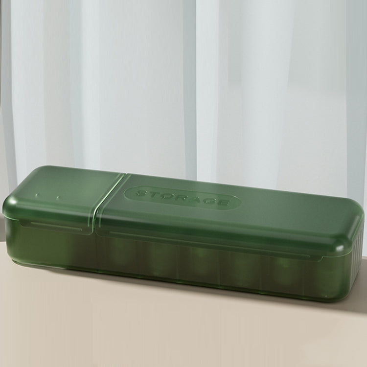 Desktop Data Cable Organizer With Lid Drawer Cord Storage Box Dark Green