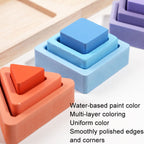 Children Geometric Shapes Color Matching Building Blocks Columns Toys