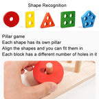 Children Geometric Shapes Color Matching Building Blocks Columns Toys