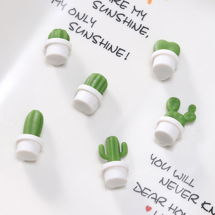 6pcs /Set Cactus Fridge Stickers Greenery Message Magnetic Cartoon Stickers – Magnetic White Pot