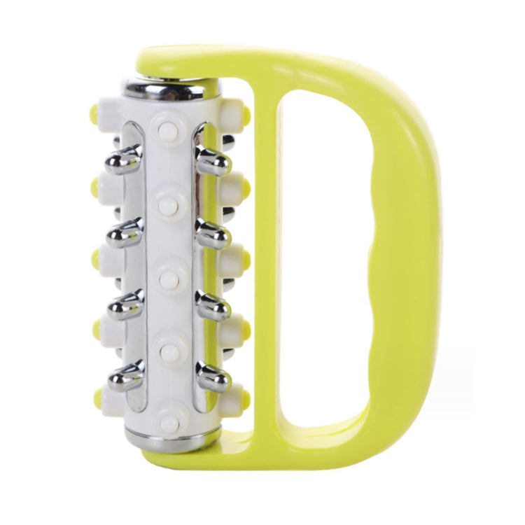 Handheld Curved Five-row Iron Column Roller Soothing Massager – Durable Build, Easy to Use Yellow
