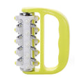 Handheld Curved Five-row Iron Column Roller Soothing Massager – Durable Build, Easy to Use Yellow