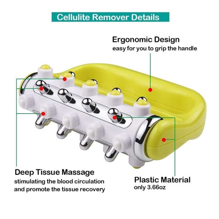 Handheld Curved Five-row Iron Column Roller Soothing Massager – Durable Build, Easy to Use