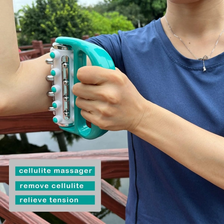 Handheld Curved Five-row Iron Column Roller Soothing Massager – Durable Build, Easy to Use