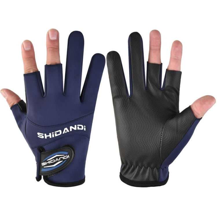 Fishing Fingerless Non-Slip Gloves Waterproof Wear-Resistant Lure Fishing Equipment – Shockproof, Waterproof, Anti-Scratch Blue