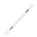 Plastic Stylus With Round Disc Clip Capacitive Pen Cell Phone Stylus White