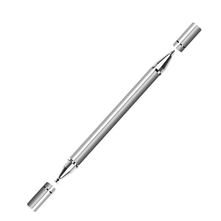 Plastic Stylus With Round Disc Clip Capacitive Pen Cell Phone Stylus – Durable Build, Easy to Use Silver