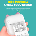 M5 Mini Cartoon Portable Bluetooth Printer Photo Thermal Printer, Blue, Pink