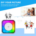 RGB Light Portable Mini Bluetooth Printer Inkless Document Label Printer, with 1-Roll Paper, with 5-Rolls Paper, with 5-Rolls Stickers, with 5 Paper+5 Stickers+3 Color Paper