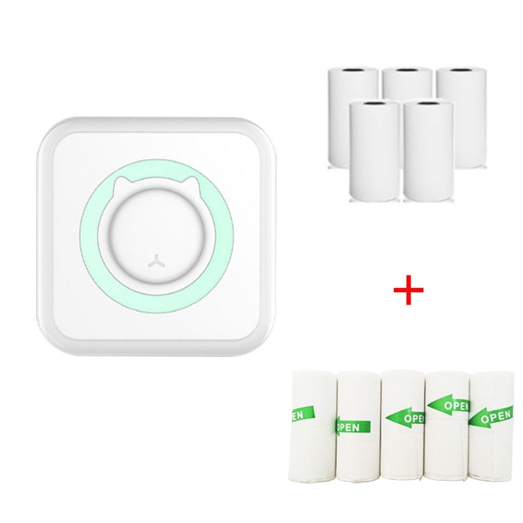 C15 Mini Student Bluetooth Inkless Photo Label Thermal Printer, Green+5 Paper, Pink+5 Paper, Green+5 Stickers, Pink+5 Stickers, Green+10 Paper, Pink+10 Paper, Green+5 Stickers+5 Paper, Pink+5 Stickers+5 Paper, Green+5 Stickers+5 Paper+3 Color Paper...... Green+5 Stickers+5 Paper