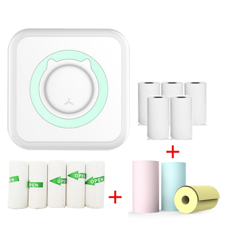 C15 Mini Student Bluetooth Inkless Photo Label Thermal Printer, Green+5 Paper, Pink+5 Paper, Green+5 Stickers, Pink+5 Stickers, Green+10 Paper, Pink+10 Paper, Green+5 Stickers+5 Paper, Pink+5 Stickers+5 Paper, Green+5 Stickers+5 Paper+3 Color Paper...... Green+5 Stickers+5 Paper+3 Color Paper