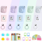 For Polaroid Mini12 7 in 1 Photo Album Sticker Photo Frame Camera Bag, Green, White, Blue, Pink, Purple – Shockproof, Wear-resistant