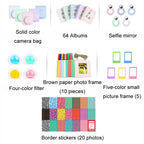For Polaroid Mini12 7 in 1 Photo Album Sticker Photo Frame Camera Bag, Green, White, Blue, Pink, Purple – Shockproof, Wear-resistant