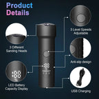 Electric Foot File Pedicure Kit Waterproof Feet Callus Remover, White, Kit 1 White, Kit 2 White, Matte Black, Kit 1 Black, Kit 2 Black – Waterproof, Fast Charging