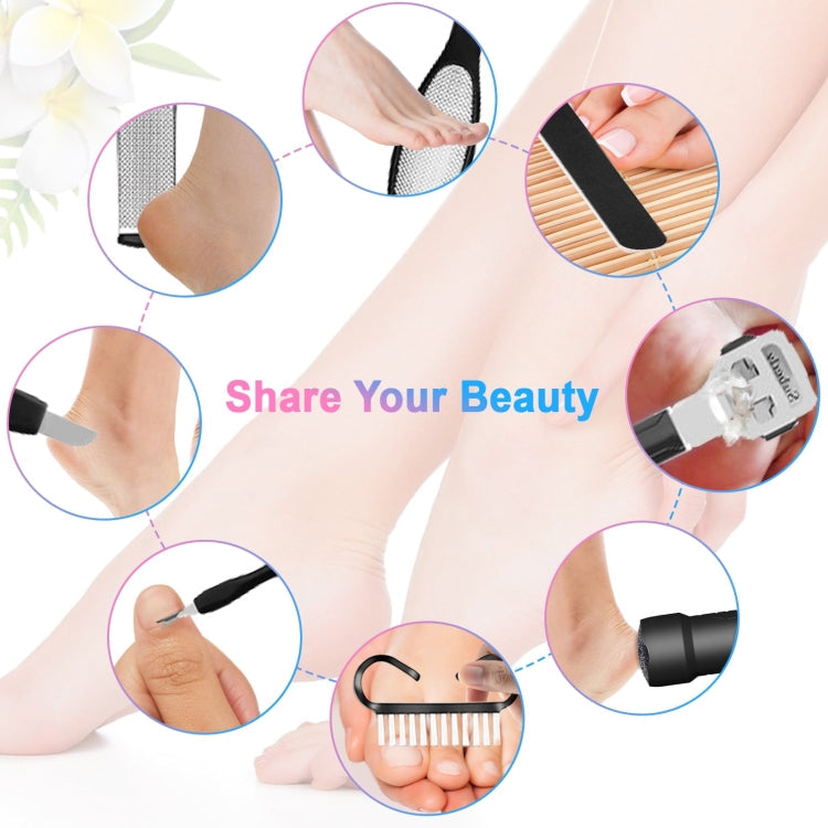 Electric Foot File Pedicure Kit Waterproof Feet Callus Remover, White, Kit 1 White, Kit 2 White, Matte Black, Kit 1 Black, Kit 2 Black – Waterproof, Fast Charging