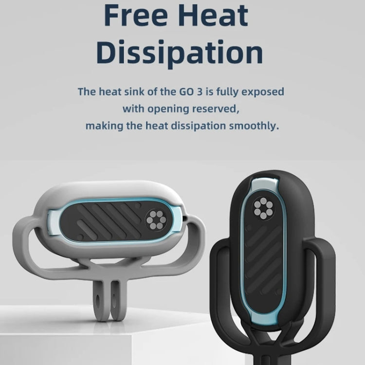 For Insta360 GO 3 AMagisn Silicone Case Camera Protective Accessories, Vertical Gray, Vertical Black