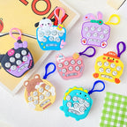 Cartoon Pattern Mini Palm Gaming Machine Play Mouse Electronic Lighting Decompressing Toy Keychain, Carrot Rabbit