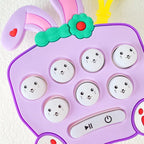 Cartoon Pattern Mini Palm Gaming Machine Play Mouse Electronic Lighting Decompressing Toy Keychain, Carrot Rabbit