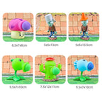 5pcs /Pack Genuine Plant VS Zombie Toy Set Children Cartoon Anime Doll, 686-1 Ice Shooter+Iron Barrel Zombie, 686-1 Pea Shooter+Barricades Zombie, 686-1 Big Spray Mushroom+Iron Barrel Zombie, 686-1 Cactus+Barricades Zombie