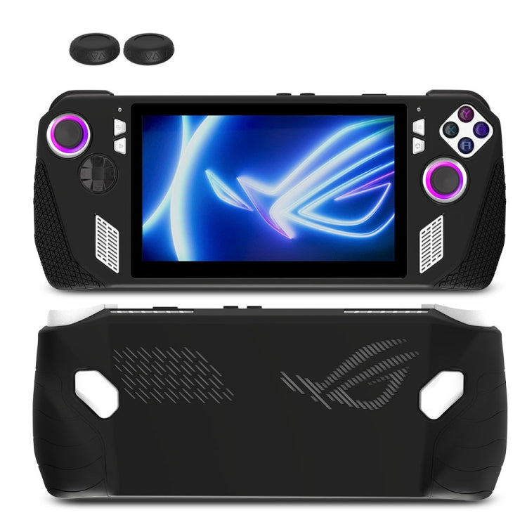 For ASUS ROG Ally Game Console Silicone Protective Cover + Button Cap Set Pocket Gaming Accessories, White, Black, Blue Black