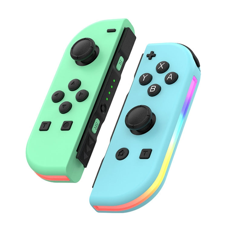 JOY-02 Gaming Left And Right Handle With RGB Lights Body Feel Bluetooth Gamepad For Switch / Switch OLED / Switch Pro / Switch Lite / Switch Joycon, Blue Red, Green Blue, White, Gray, Pink Green, Orange Purple, Light Pink Light Green – Bluetooth Green Blue