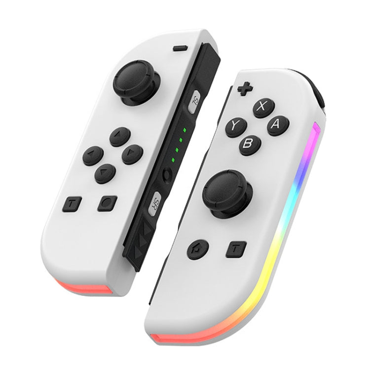 JOY-02 Gaming Left And Right Handle With RGB Lights Body Feel Bluetooth Gamepad For Switch / Switch OLED / Switch Pro / Switch Lite / Switch Joycon, Blue Red, Green Blue, White, Gray, Pink Green, Orange Purple, Light Pink Light Green – Bluetooth White