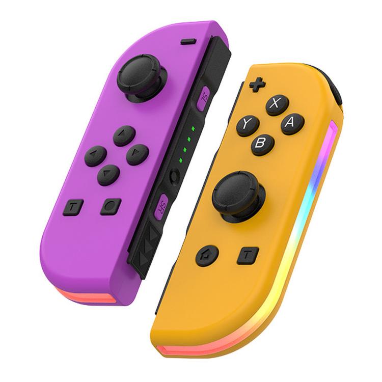 JOY-02 Gaming Left And Right Handle With RGB Lights Body Feel Bluetooth Gamepad For Switch / Switch OLED / Switch Pro / Switch Lite / Switch Joycon, Blue Red, Green Blue, White, Gray, Pink Green, Orange Purple, Light Pink Light Green – Bluetooth Orange Purple