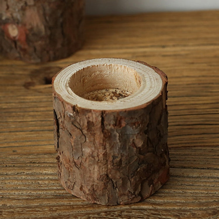 Vintage Nostalgia Stump Wooden Candle Holder Photo Prop Home Studio Decoration, Large Stump Candlestick – Durable Build, Easy to Use Large Stump Candlestick