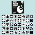 20pcs /Book Baby Early Learning Card Children Eye Care Visual Stimulation Card, 1-order Black And White, 2-order Black And Red, 3-order Color, 4-order Real Object 1-order Black And White