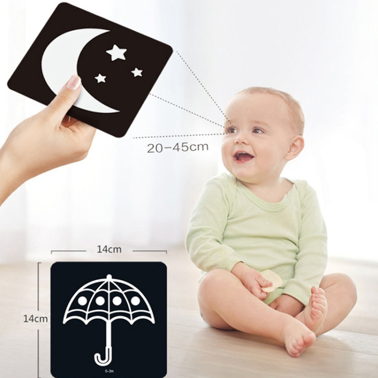 20pcs /Book Baby Early Learning Card Children Eye Care Visual Stimulation Card, 1-order Black And White, 2-order Black And Red, 3-order Color, 4-order Real Object