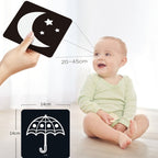 20pcs /Book Baby Early Learning Card Children Eye Care Visual Stimulation Card, 1-order Black And White, 2-order Black And Red, 3-order Color, 4-order Real Object