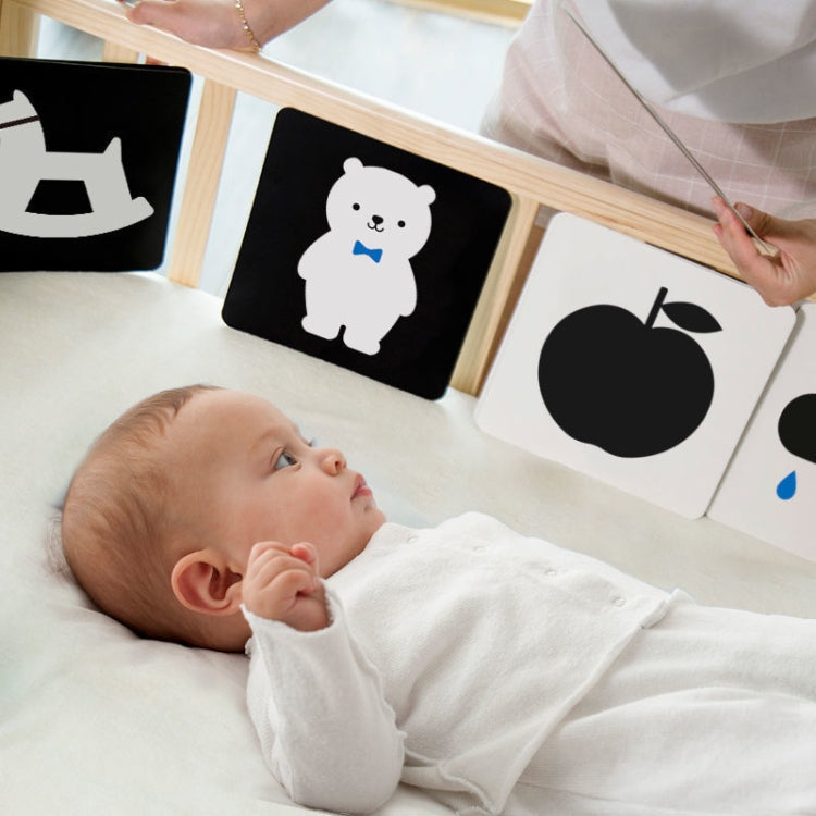 20pcs /Book Baby Early Learning Card Children Eye Care Visual Stimulation Card, 1-order Black And White, 2-order Black And Red, 3-order Color, 4-order Real Object