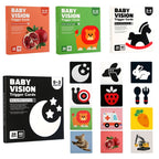 20pcs /Book Baby Early Learning Card Children Eye Care Visual Stimulation Card, 1-order Black And White, 2-order Black And Red, 3-order Color, 4-order Real Object