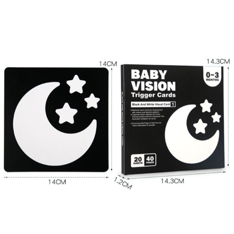 20pcs /Book Baby Early Learning Card Children Eye Care Visual Stimulation Card, 1-order Black And White, 2-order Black And Red, 3-order Color, 4-order Real Object