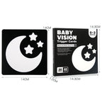 20pcs /Book Baby Early Learning Card Children Eye Care Visual Stimulation Card, 1-order Black And White, 2-order Black And Red, 3-order Color, 4-order Real Object