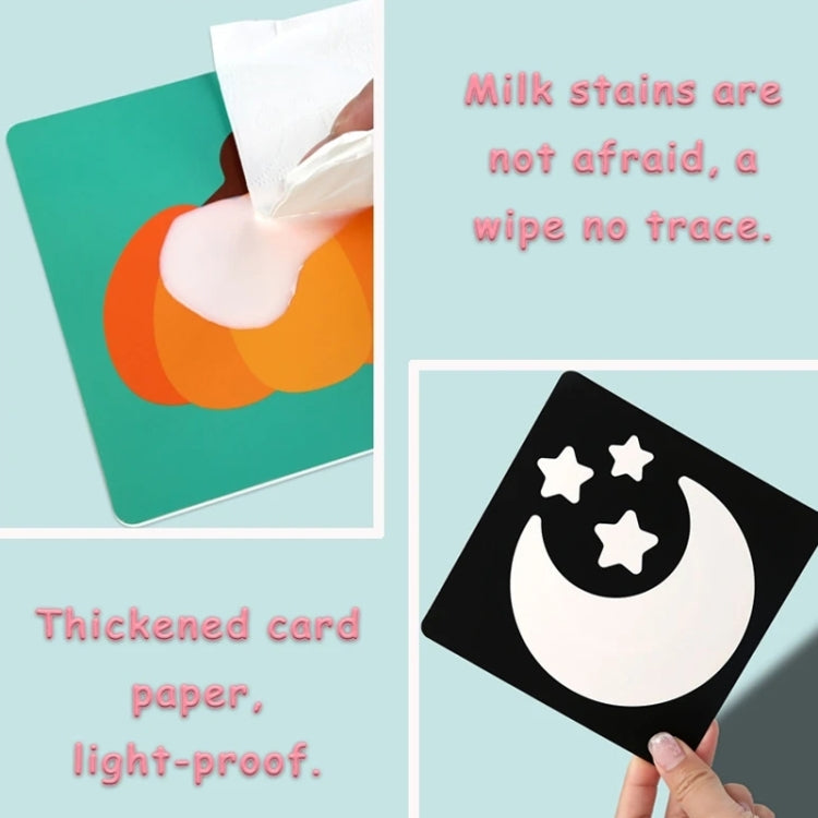 20pcs /Book Baby Early Learning Card Children Eye Care Visual Stimulation Card, 1-order Black And White, 2-order Black And Red, 3-order Color, 4-order Real Object