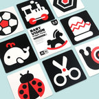 20pcs /Book Baby Early Learning Card Children Eye Care Visual Stimulation Card, 1-order Black And White, 2-order Black And Red, 3-order Color, 4-order Real Object